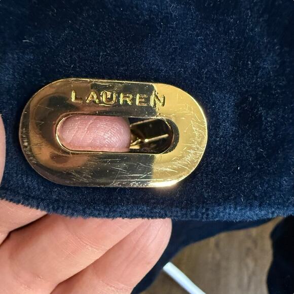 Lauren Ralph Lauren Womens Jacket Full Zip Hoodie Velvet Gold Crest PETITE L - Picture 4 of 11